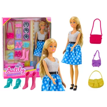 LEAN TOYS Anlily nukukomplekt riiete, aksessuaaride ja lisadega