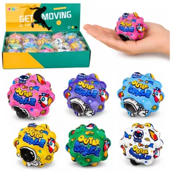 LEAN TOYS Anti-Stress Foam Ball with Spikes for Bouncing Kosmos 7 cm