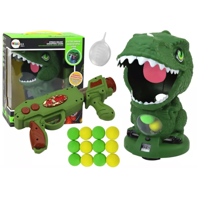 LEAN TOYS Arcade Game Shooting Dinosaur Green Ball Gun