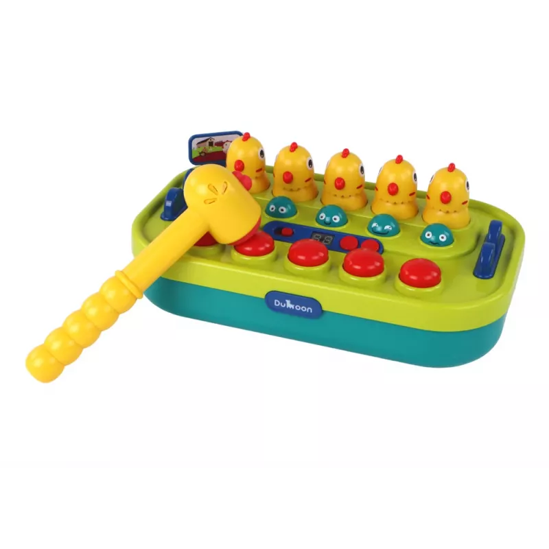 LEAN TOYS Arcade Game Whac-a-Mole Chickens Hammer Lights Sounds Battery Operated