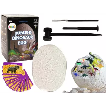 LEAN TOYS Arheoloogia väljakaevamiskomplekt Hiiglaslik muna 12 dinosauruse kujukest