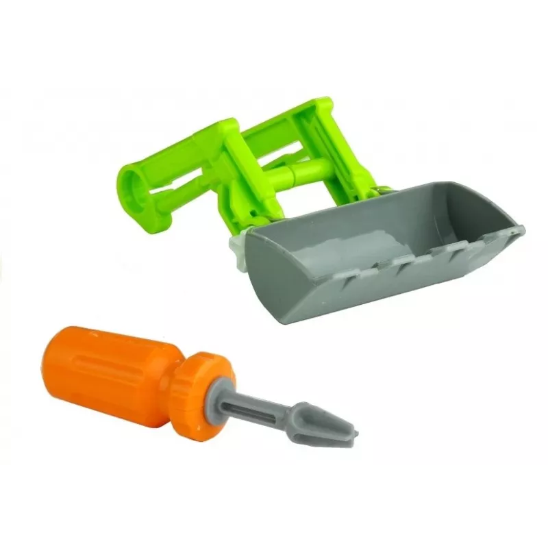 LEAN TOYS Kokkupandav traktor avatud haagisega 43 cm