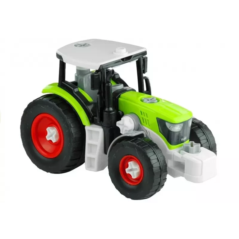 LEAN TOYS Kokkupandav traktor avatud haagisega 43 cm