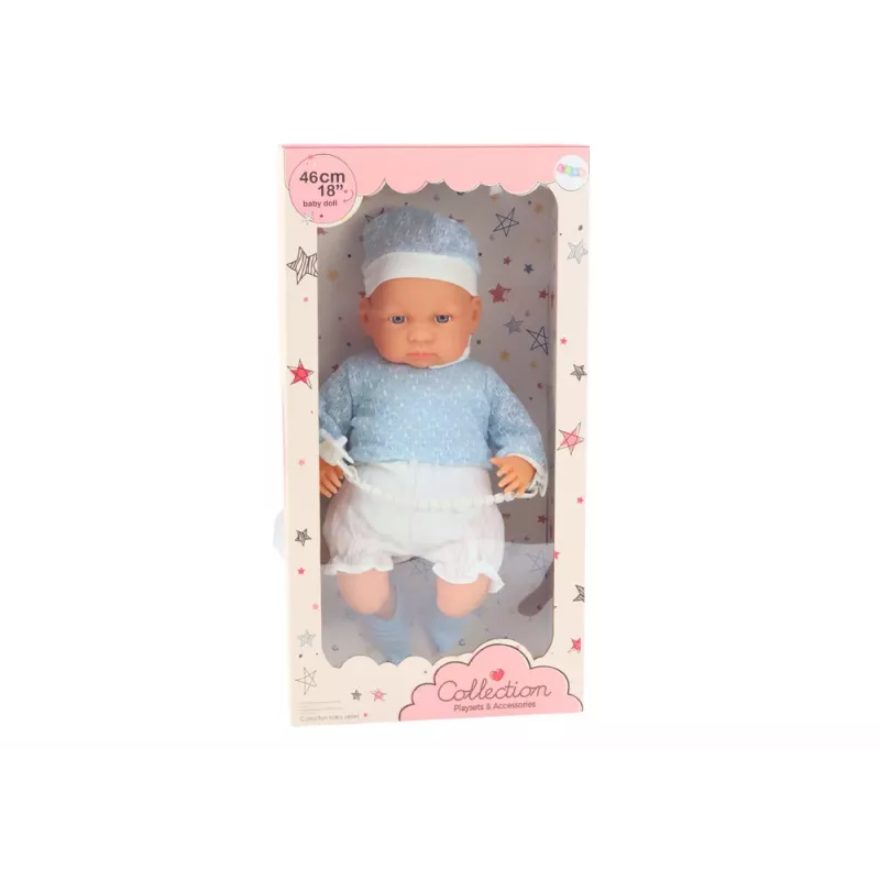 LEAN TOYS Beebinukk 46 cm Sinine Lutt Müts Sokid