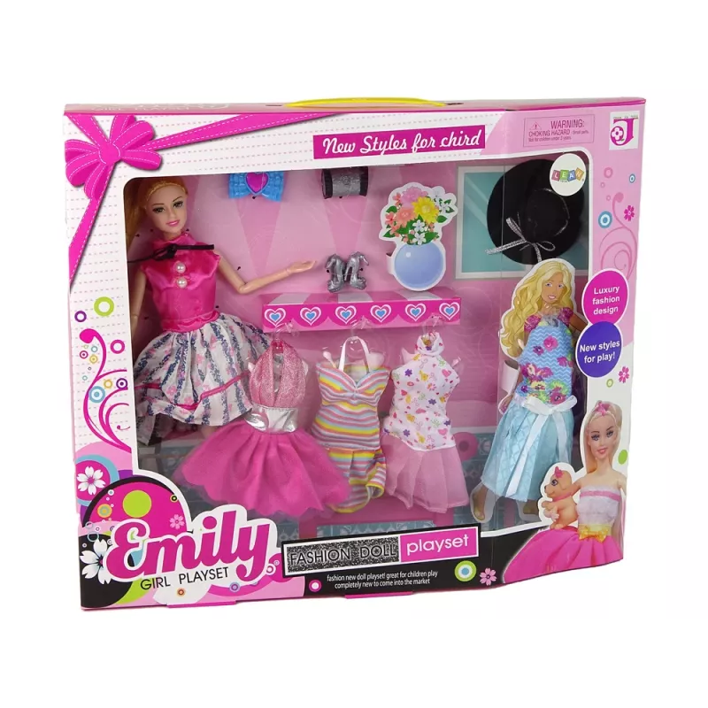 LEAN TOYS Baby Doll Emily Accessories Removable Dresses