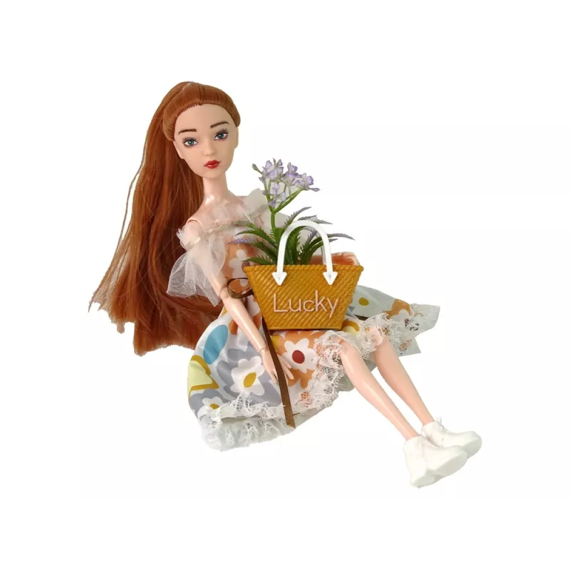 LEAN TOYS Beebinukk Emily Autumn Punaste Juuste ja Lilledega