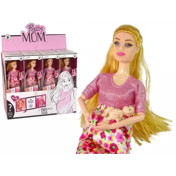 LEAN TOYS Beebinukk Rase Roosa Kleit Lilled
