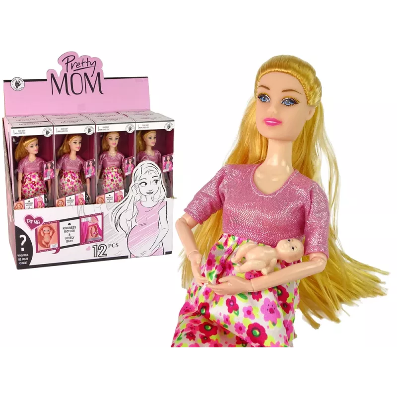 LEAN TOYS Beebinukk Rase Roosa Kleit Lilled