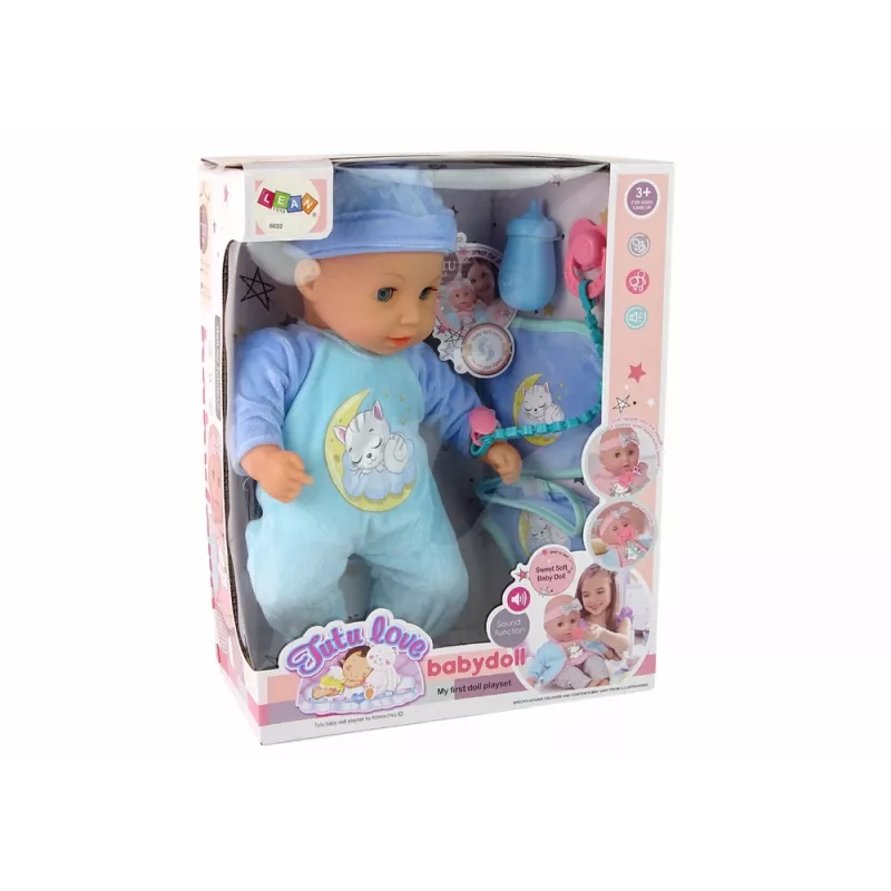 LEAN TOYS Beebinuku Helilutistiga Põll Sinised Kassipidžaamad