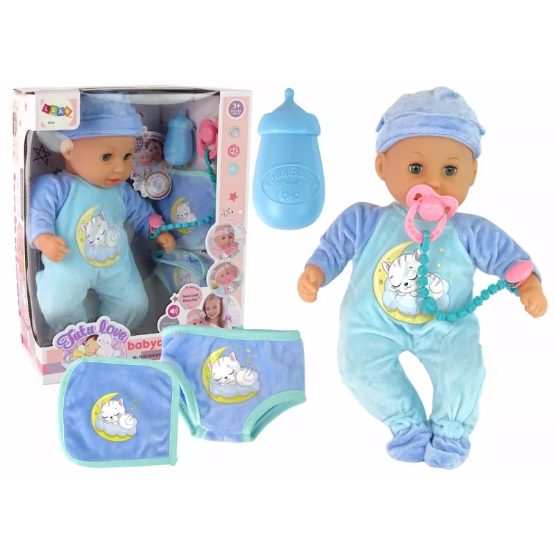 LEAN TOYS Beebinuku Helilutistiga Põll Sinised Kassipidžaamad