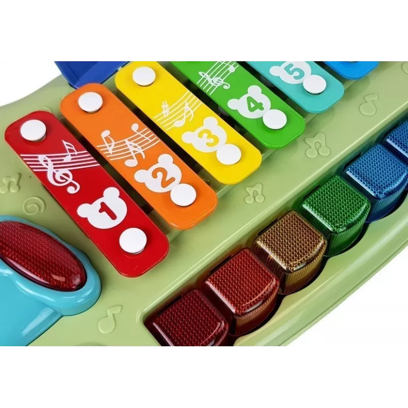 LEAN TOYS Beebi klaver koos taldrikute ja valgustatud klahvidega muusikamänguasi