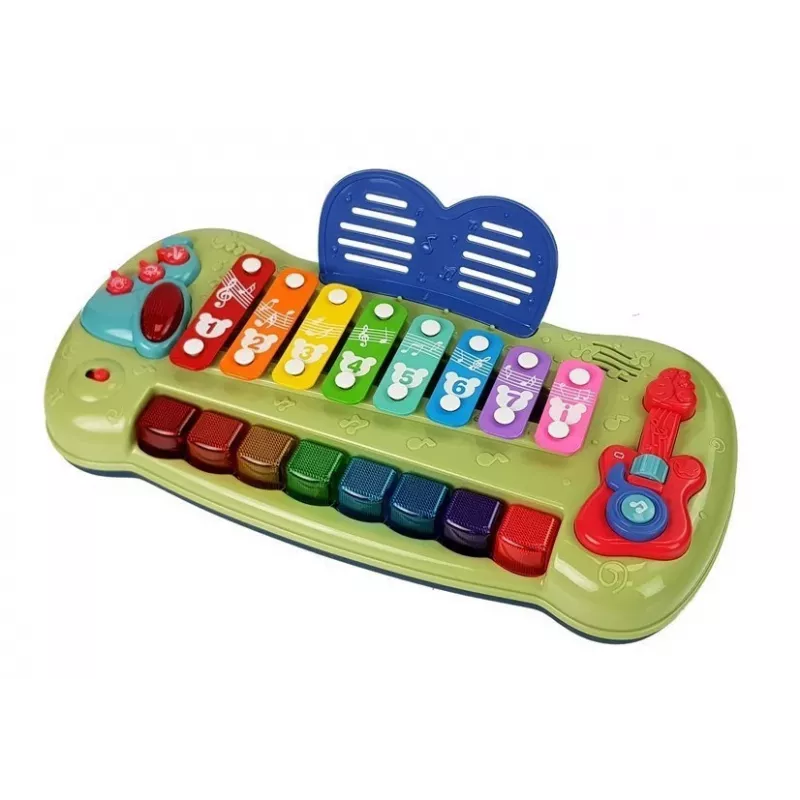 LEAN TOYS Beebi klaver koos taldrikute ja valgustatud klahvidega muusikamänguasi