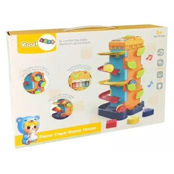 LEAN TOYS Balls Slide Educational Block Sorter with Piano
