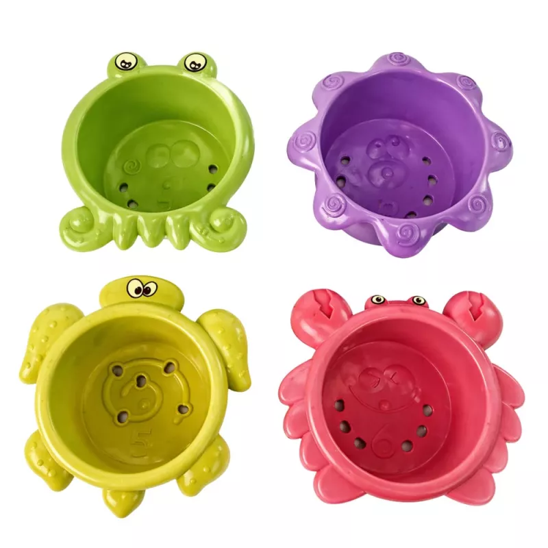 LEAN TOYS vannimänguasjade komplekt: Laev, mereelukad, juga, iminapad