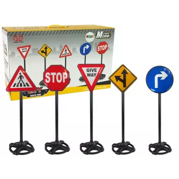 LEAN TOYS Big Set of Educational Road Signs 82 cm