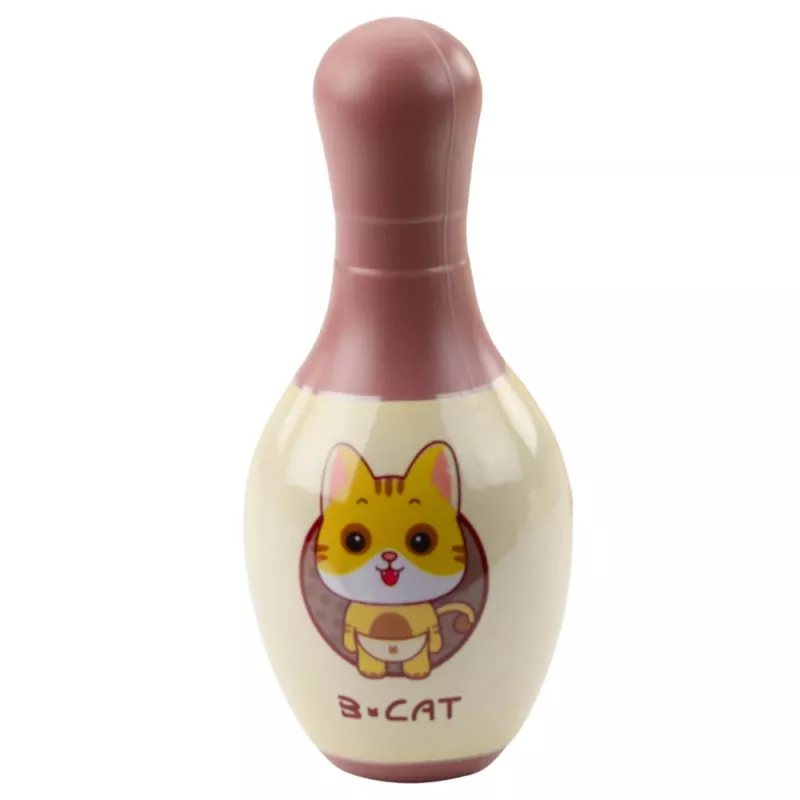 LEAN TOYS Bowlingukomplekt kassidega lastele 10 keeglit 2 värvilist palli
