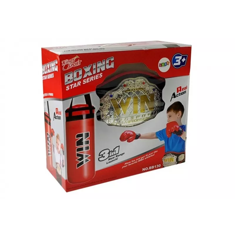 LEAN TOYS Poksikomplekt, kott, kindad, vöö