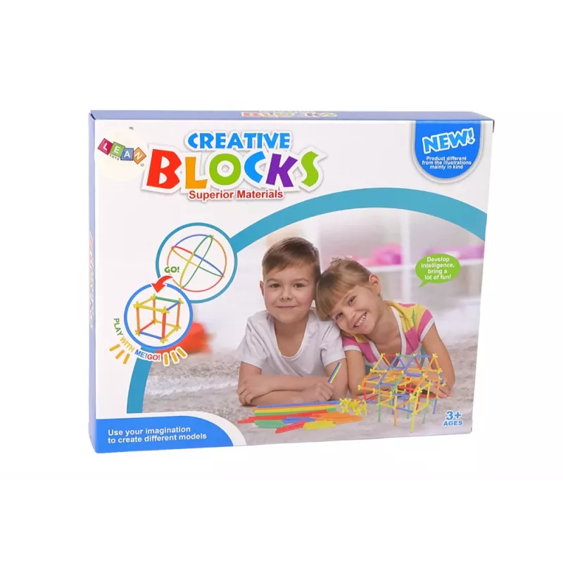 LEAN TOYS Ehitusklotside ja -pulkade komplekt