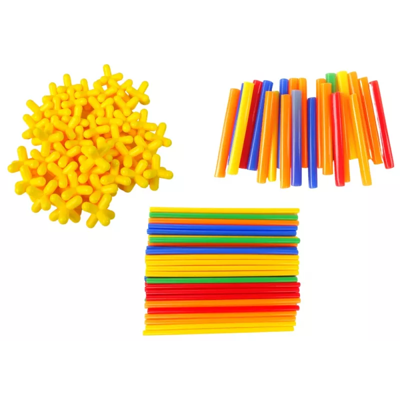 LEAN TOYS Ehitusklotside ja -pulkade komplekt