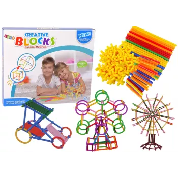 LEAN TOYS Ehitusklotside ja -pulkade komplekt