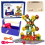 LEAN TOYS Ehitusklotsid karbis DIY komplekt kruvikeerajaga