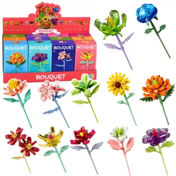 LEAN TOYS Ehitusklotsid Üksik Lill Varrega Värviline Segu 71-106 tükki
