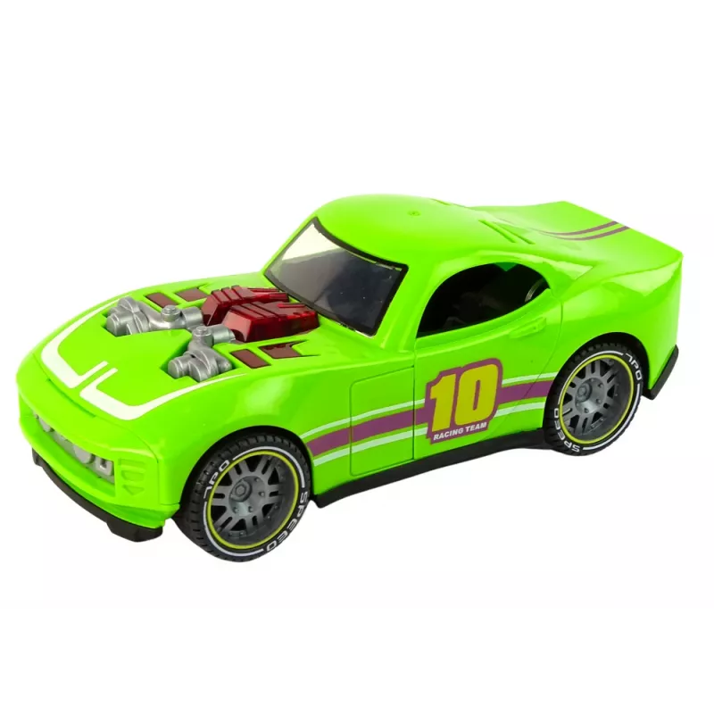 LEAN TOYS Auto 1:14 Roheline Sport Heli Tuled Sõiduk
