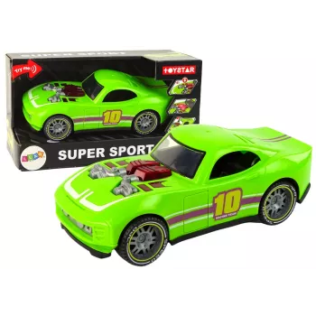 LEAN TOYS Auto 1:14 Roheline Sport Heli Tuled Sõiduk