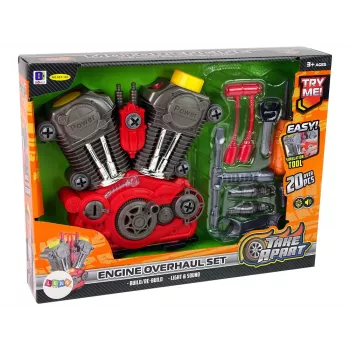 LEAN TOYS Automootor Väikesele Mehaanikule - DIY Kokkupanek Valguse ja Heliga