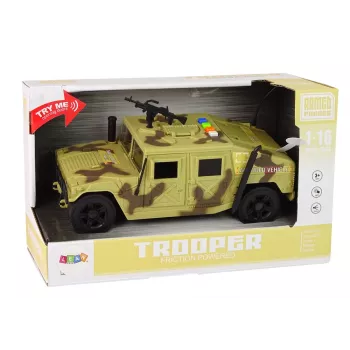 LEAN TOYS Sõjaväesõiduk Friction Drive Camo Sand Tuled Helid