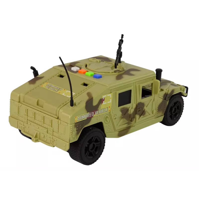 LEAN TOYS Sõjaväesõiduk Friction Drive Camo Sand Tuled Helid