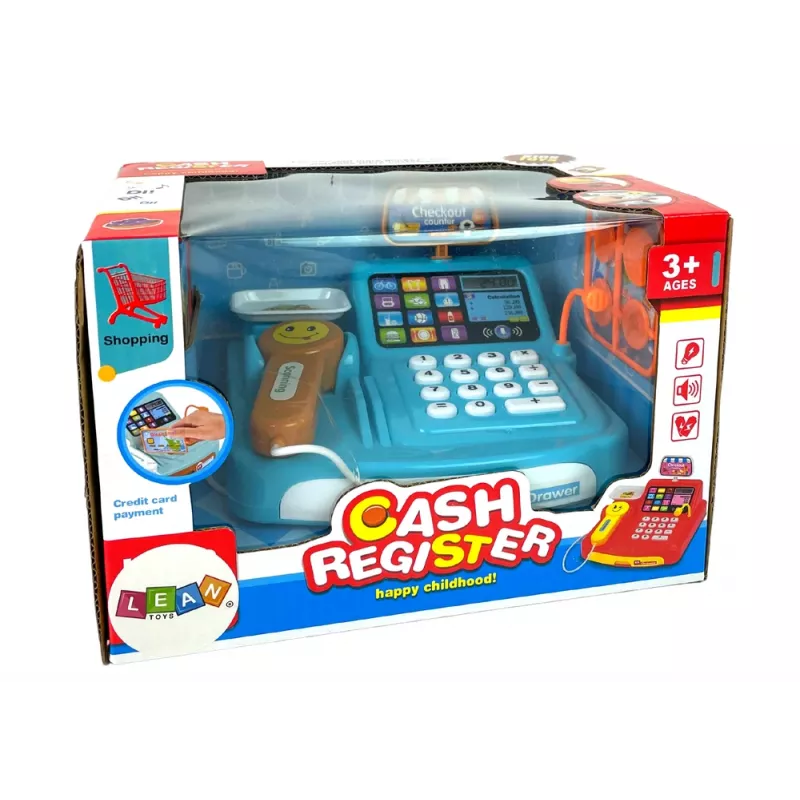LEAN TOYS Kassasüsteem Küpsisepakendi Kaaluga, Patarei ja Skanneriga