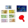 LEAN TOYS Kassaregister koos ostukorvide ja tarvikutega | 35-osaline mängukomplekt töötava kalkulaatori, valgustatava skanneri, mikrofoni, ostukorvi ja korviga | Vanusele 3+