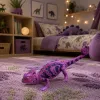 LEAN TOYS Chameleon kummist kujuke, veniv, realistlik, lilla, roomaja, 14 cm