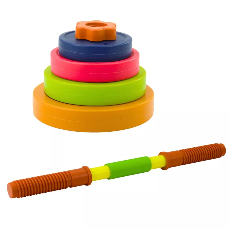 LEAN TOYS Laste hantel, libisemiskindel vaht, 8 plaati, plastik, värviline