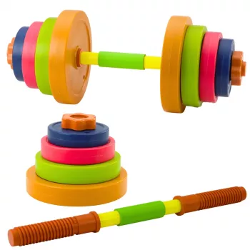 LEAN TOYS Laste hantel, libisemiskindel vaht, 8 plaati, plastik, värviline