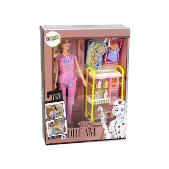 LEAN TOYS Laste nukuarsti pikad juuksed aksessuaarid