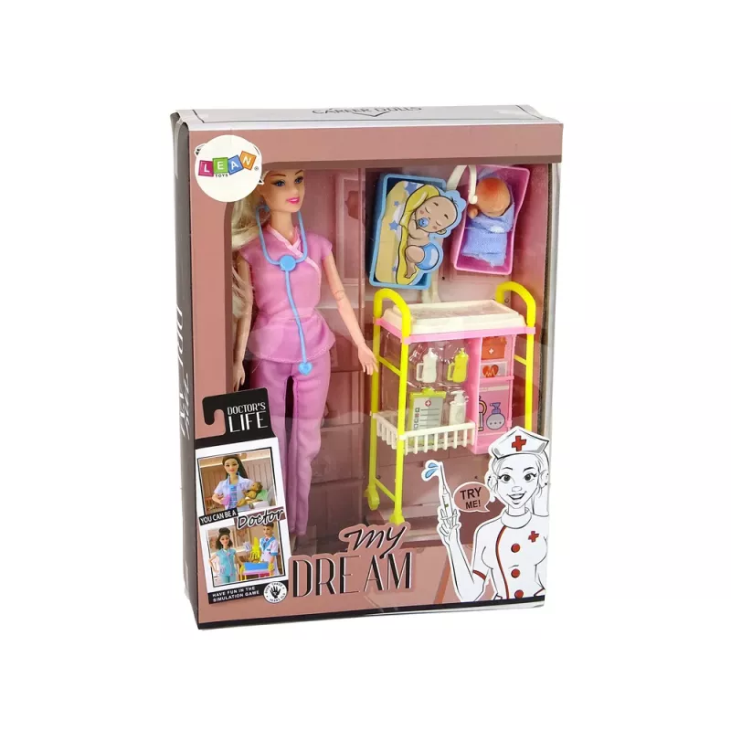 LEAN TOYS Laste nukuarsti pikad juuksed aksessuaarid