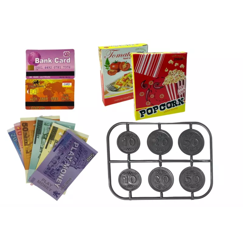 LEAN TOYS Laste fiskaalkassa kalkulaator köögiviljakorv