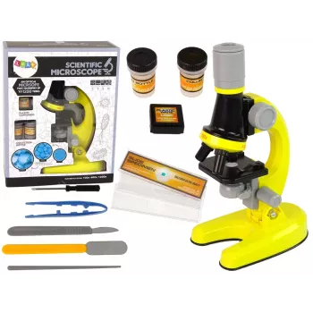 LEAN TOYS Laste mikroskoobi õppekomplekt kollane