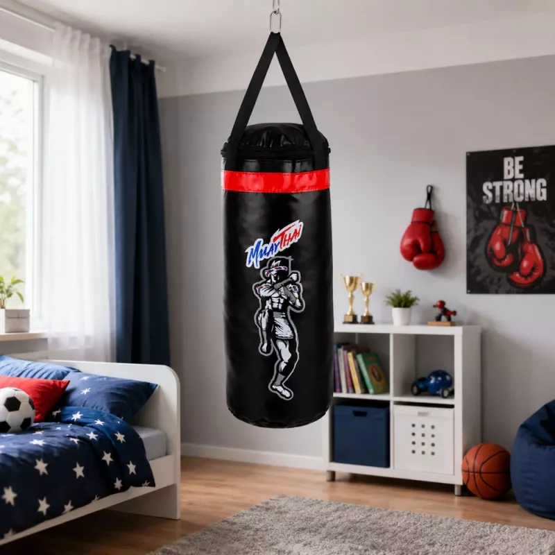 LEAN TOYS Laste poksikott treeningkomplekt MUAY THAI kindad 55x17cm M