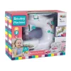 Lean Toys laste õmblusmasin lastele - valge, patareitoitega, realistlik mänguasi jalapedaaliga ja LED-tuliga