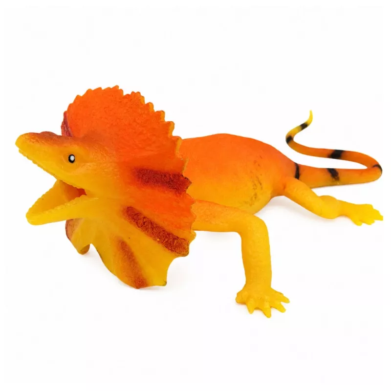 LEAN TOYS Kaelusega sisaliku kummifiguur, venitatav, realistlik, 19 cm