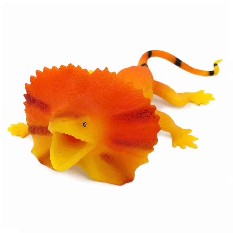 LEAN TOYS Kaelusega sisaliku kummifiguur, venitatav, realistlik, 19 cm