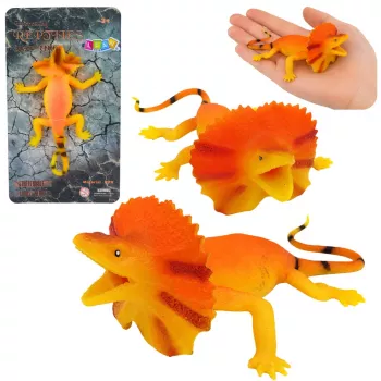 LEAN TOYS Kaelusega sisaliku kummifiguur, venitatav, realistlik, 19 cm