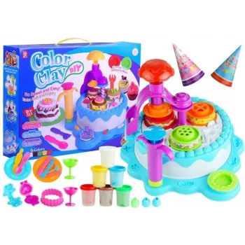 LEAN TOYS Color Clay DIY sünnipäevatort ja -maja - 24 värvi õhku kuivav modelleerimissavi komplekt tööriistade, vormide ja tarvikutega lastele alates 6. eluaastast