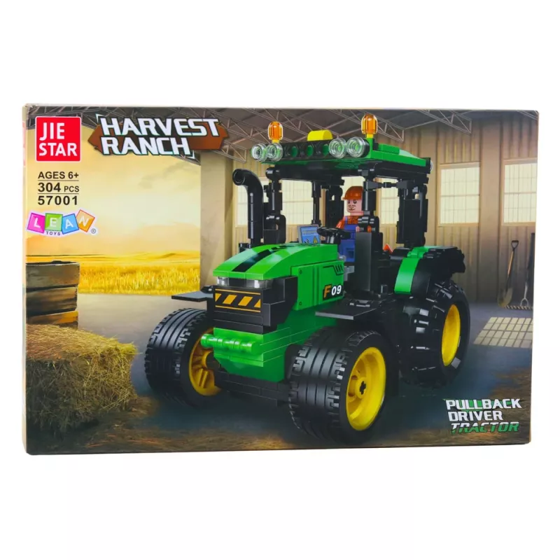 LEAN TOYS Ehitusklotsid Talu traktor Põllumajanduslik Roheline 304 tk