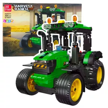 LEAN TOYS Ehitusklotsid Talu traktor Põllumajanduslik Roheline 304 tk