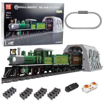 LEAN TOYS Ehitusklotsid Kaugjuhtimisega Auruvedur RC Roheline 1212 tk