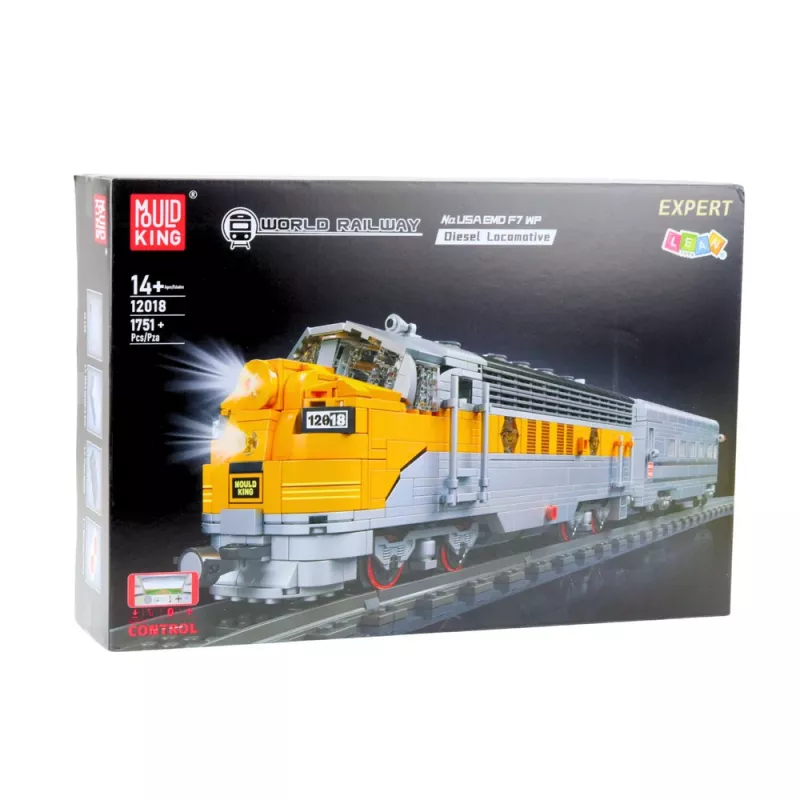 LEAN TOYS Ehitusklotside komplekt - Hall/kollane raadio teel juhitav rong (1751 tükki)